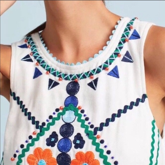 Anthropologie RARE Postmark Embroidered dress - Picture 3 of 10